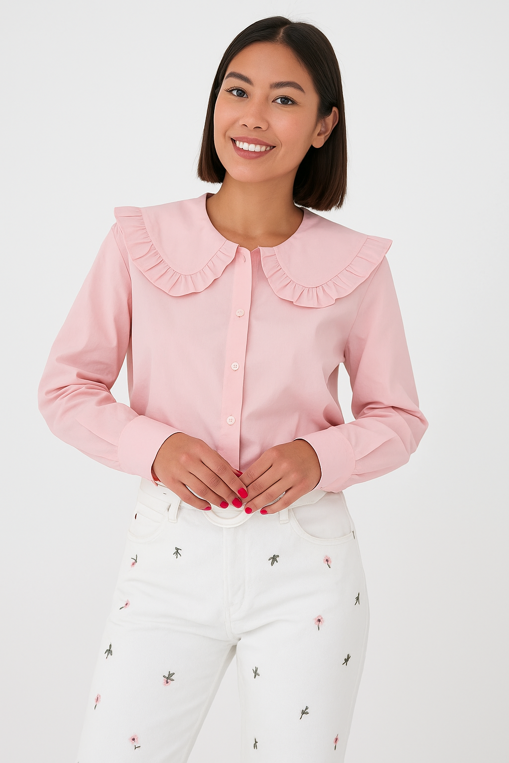 Camille | Chic Oversized Blouse with Ruffle Detail