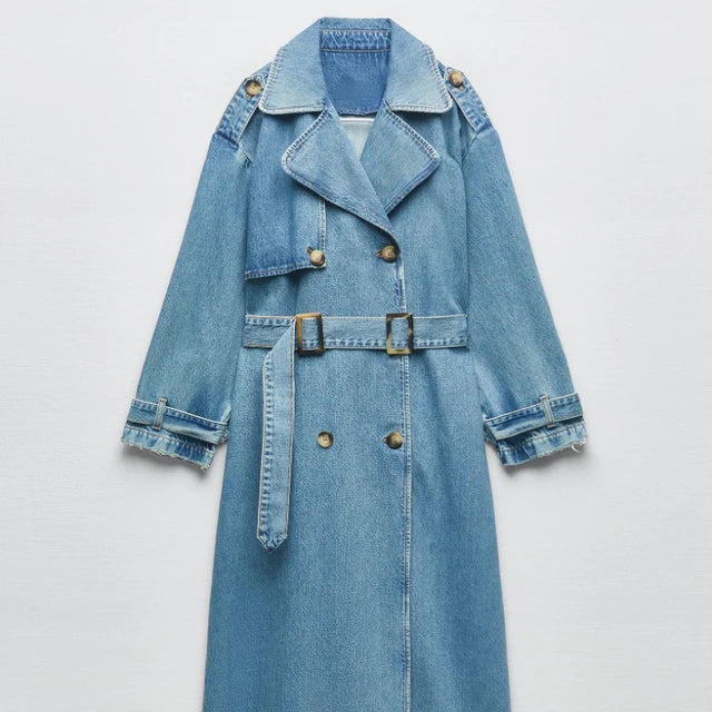 Lily | Blue Trenchcoat for Women with Belt