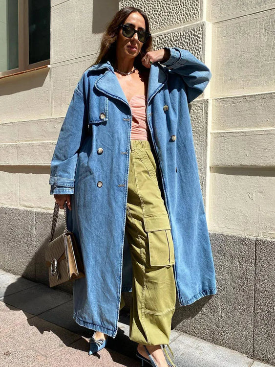 Lily | Blue Trenchcoat for Women with Belt