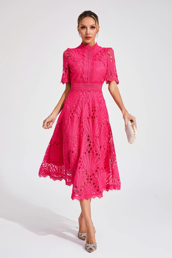 Lexi | Chic Lace Midi Dress for Her