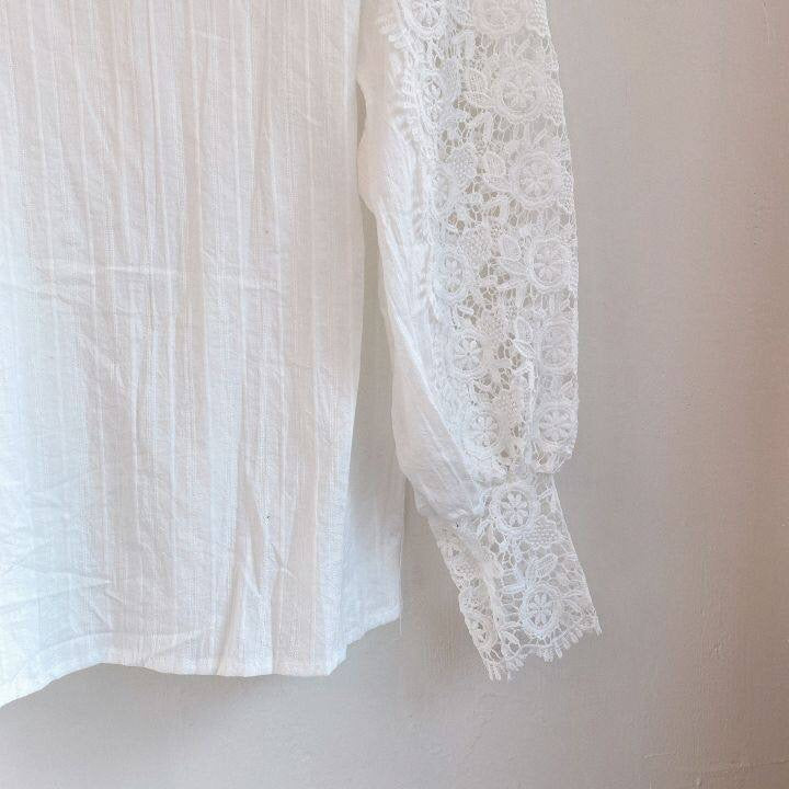 Elegant Women's Blouse with Lace Detailing
