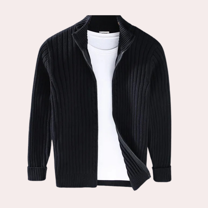 Silas | Modern Knitted Zipper Cardigan for Men