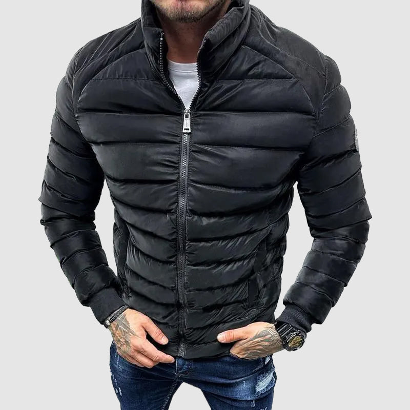 Oliver | Padded winter jacket with high collar for men