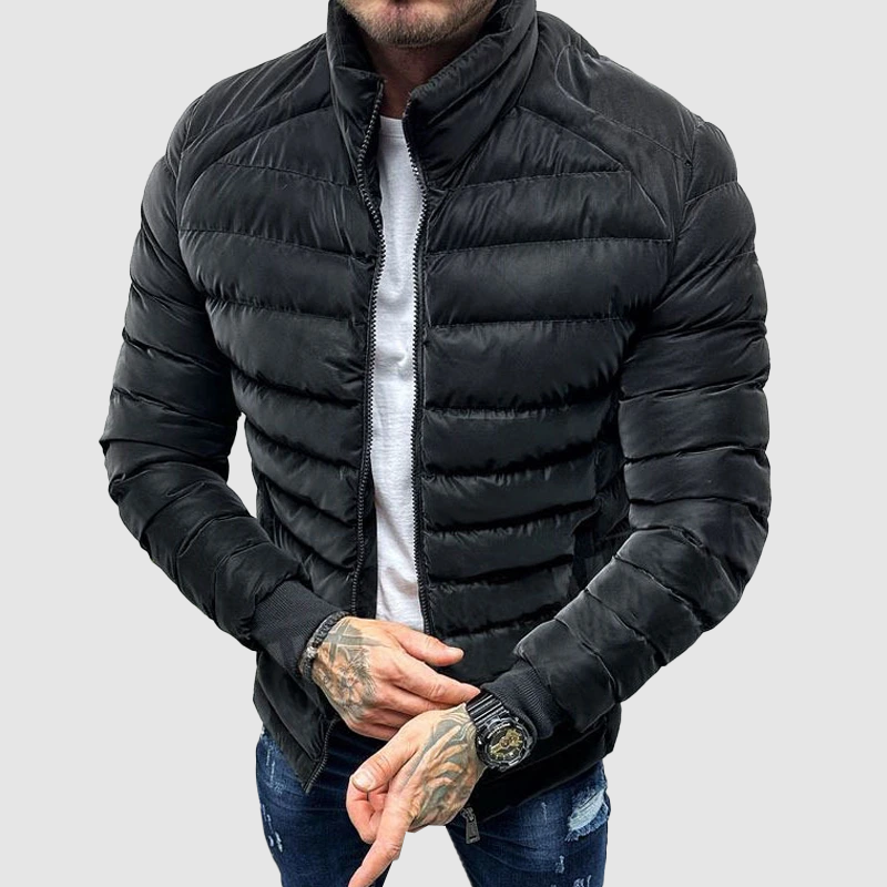 Oliver | Padded winter jacket with high collar for men