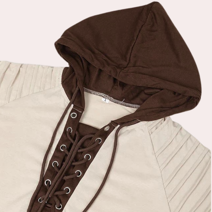 Albert | Men's Modern Lace-Up Hoodie with Hood