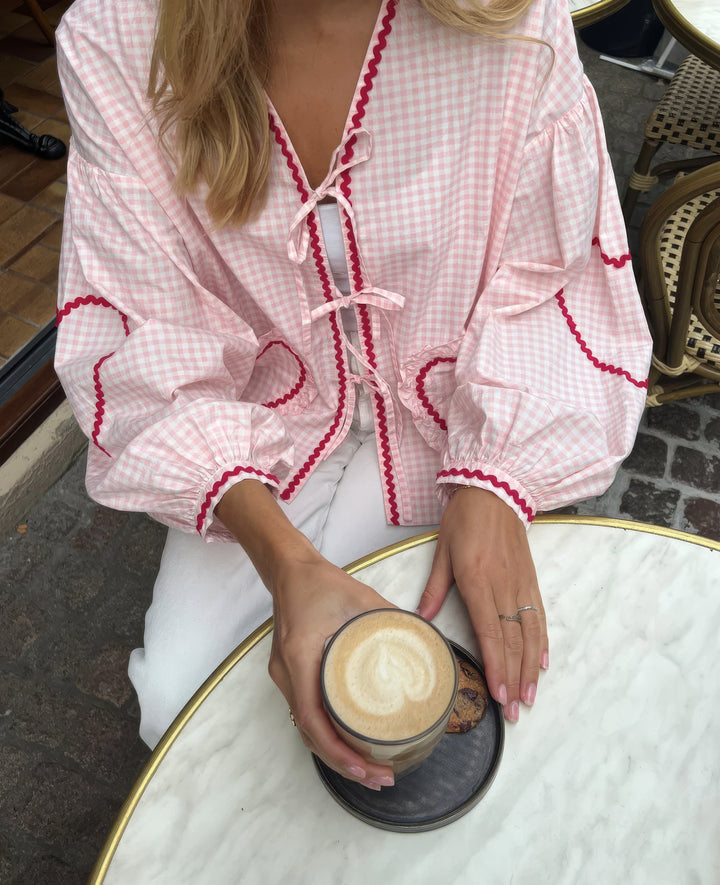 Betty | Chic Heart-Patterned Blouse for Her