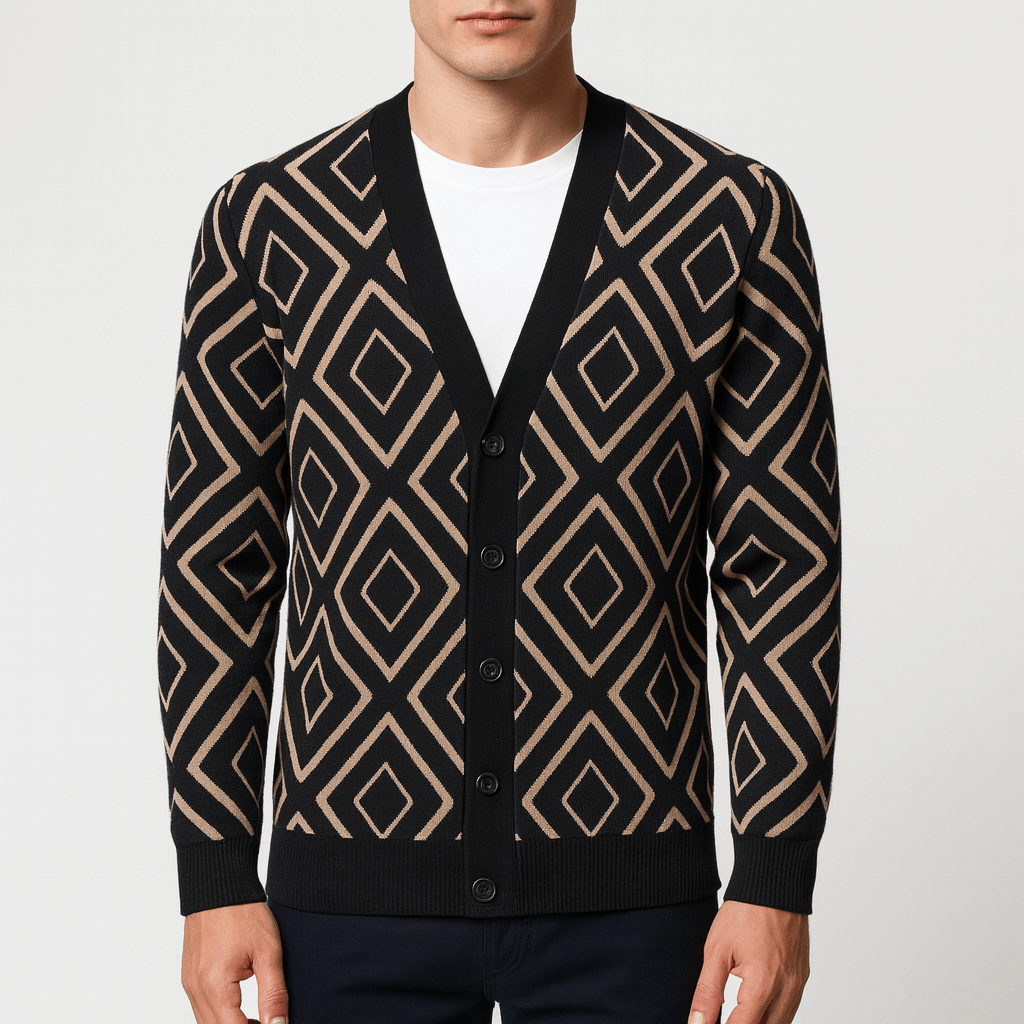 Arthur | Men's Jacquard Knit Cardigan Sweater
