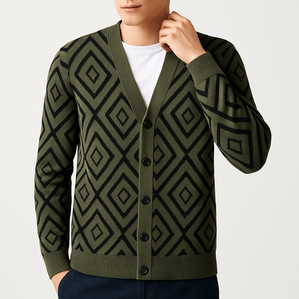 Arthur | Men's Jacquard Knit Cardigan Sweater
