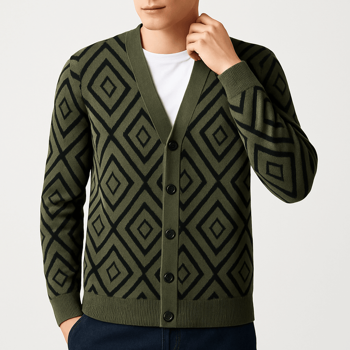 Arthur | Men's Jacquard Knit Cardigan Sweater
