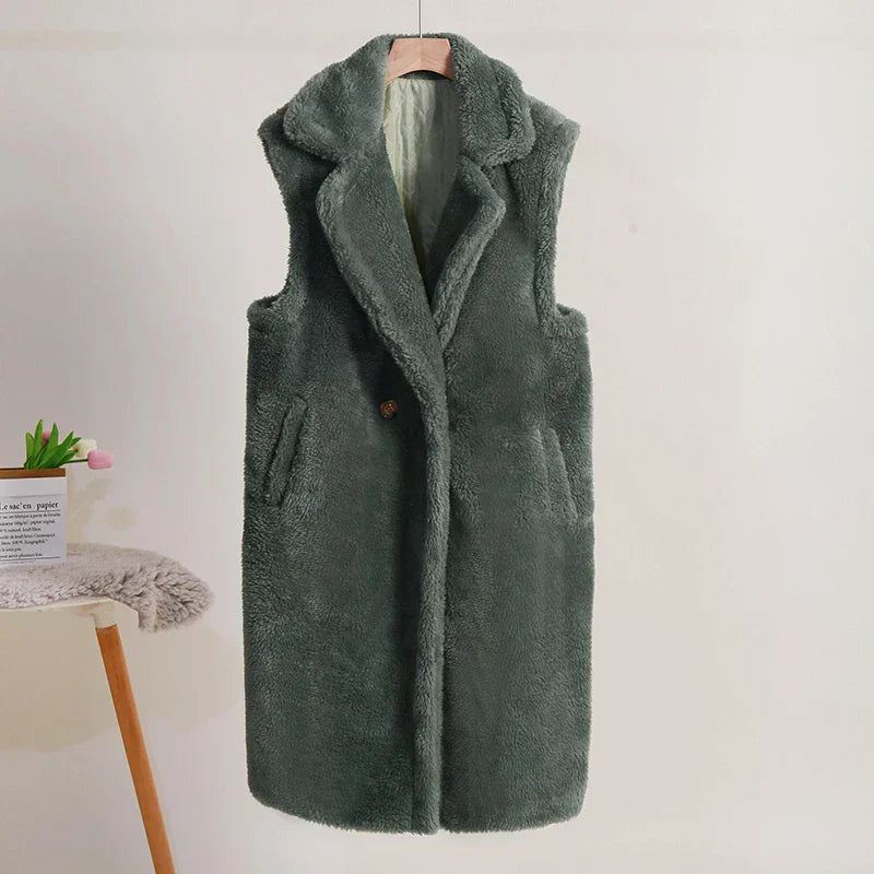 Ava | Sleeveless Teddy Jacket for Layered Look