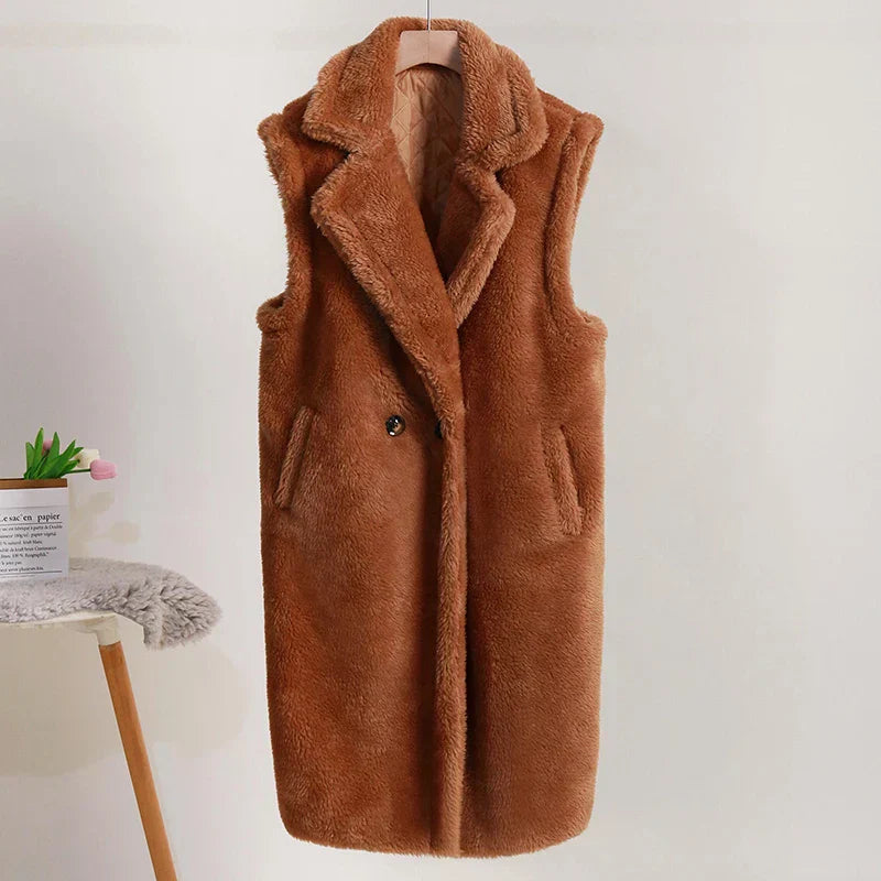 Ava | Sleeveless Teddy Jacket for Layered Look