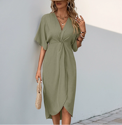 Harper | Elegant V-Neck Wrap Dress