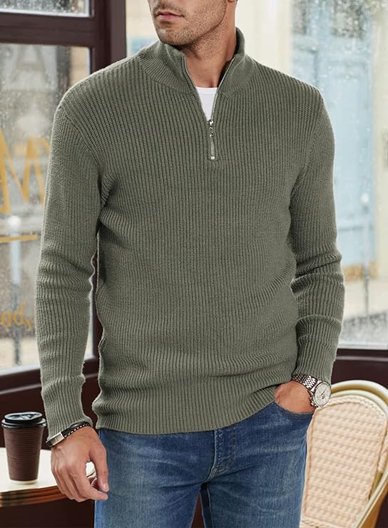 Henry | Men's Italian Style Quarter-Zip Sweater