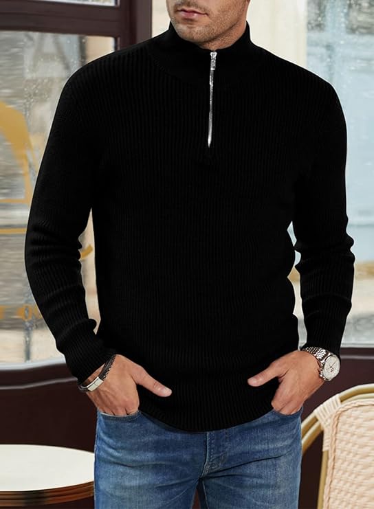 Henry | Men's Italian Style Quarter-Zip Sweater