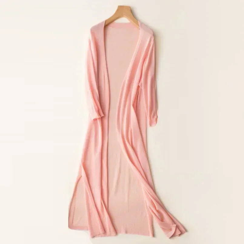 Maya | Women's Lightweight Long Cardigan with Open Front