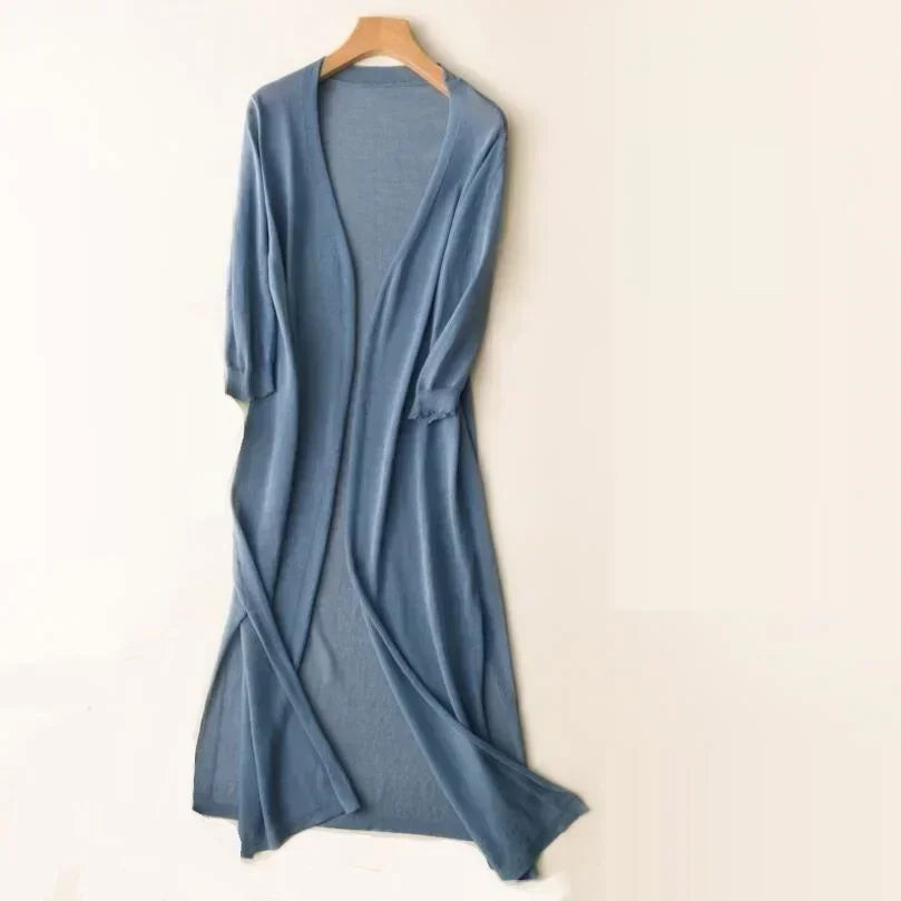 Maya | Women's Lightweight Long Cardigan with Open Front