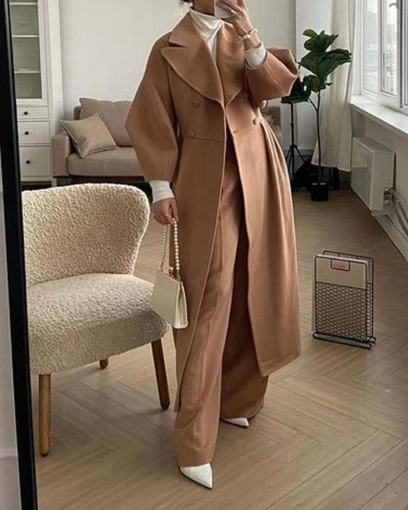 Ella | Elegant Women's Long Trenchcoat with Lapel Collar
