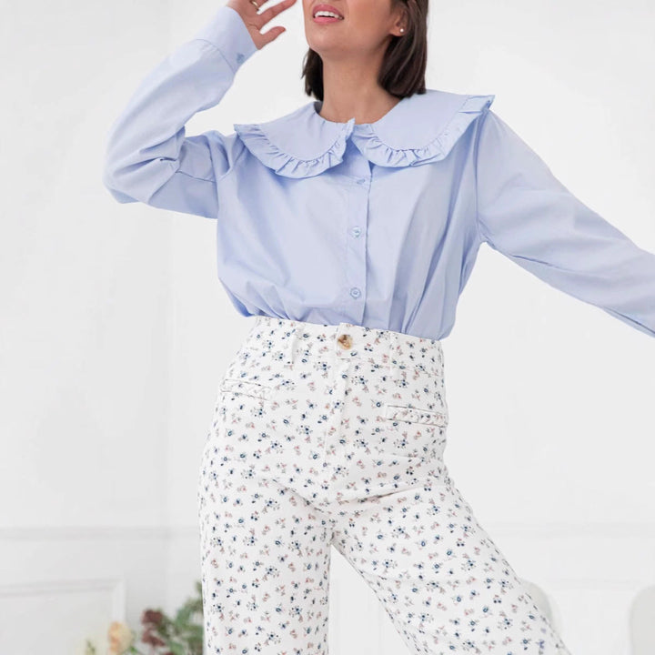 Camille | Chic Oversized Blouse with Ruffle Detail