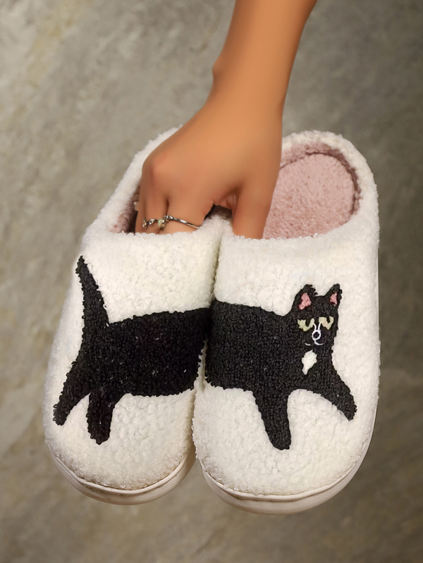 Ivy | Cozy Cat-Themed Warm House Slippers