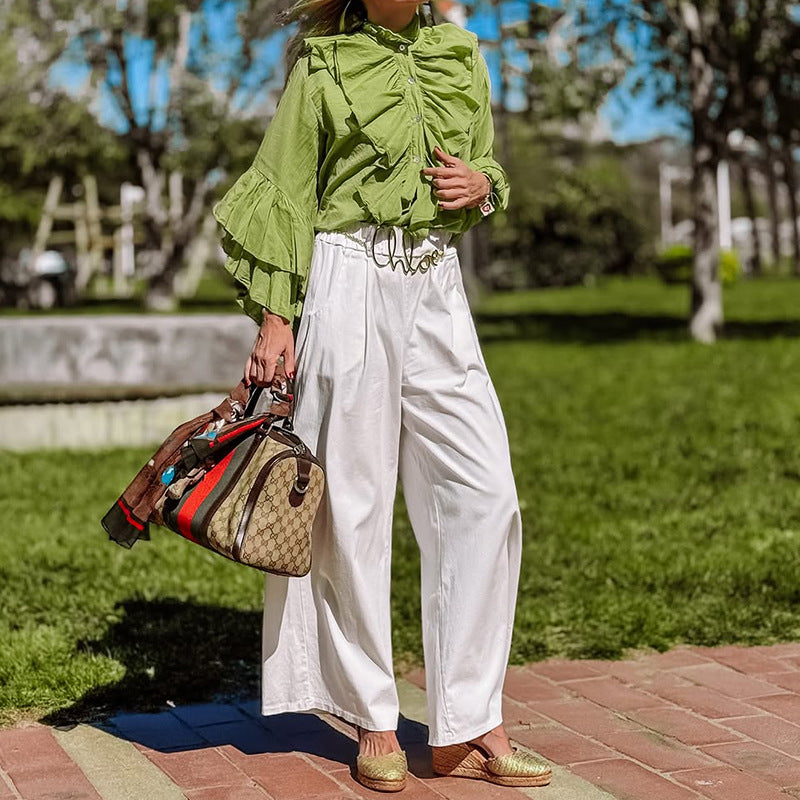 Raegan | Elegant Ruffled Sleeve Blouse for Women