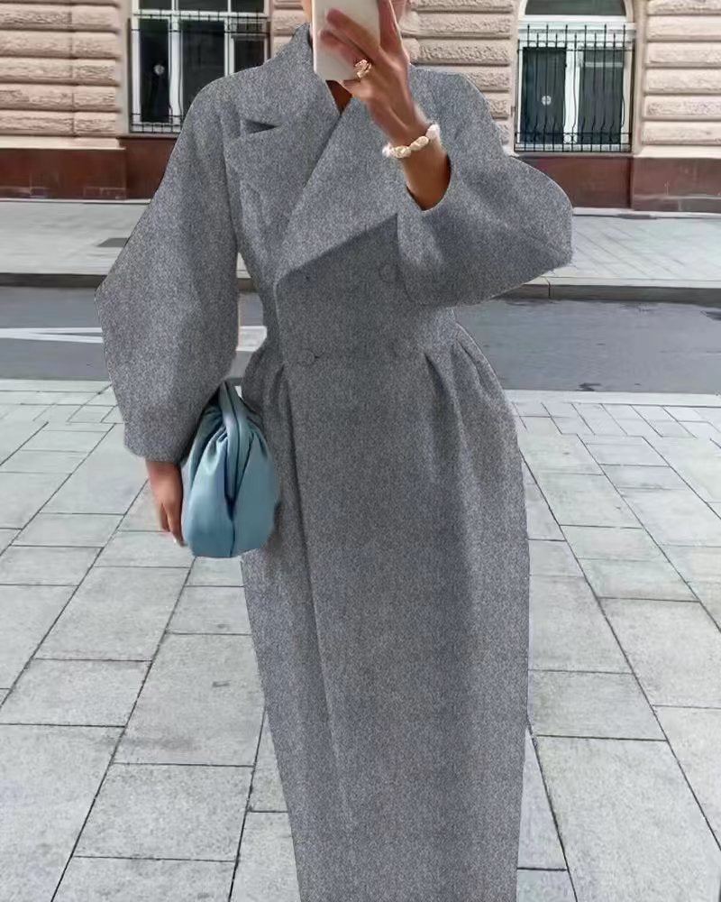 Ella | Elegant Women's Long Trenchcoat with Lapel Collar