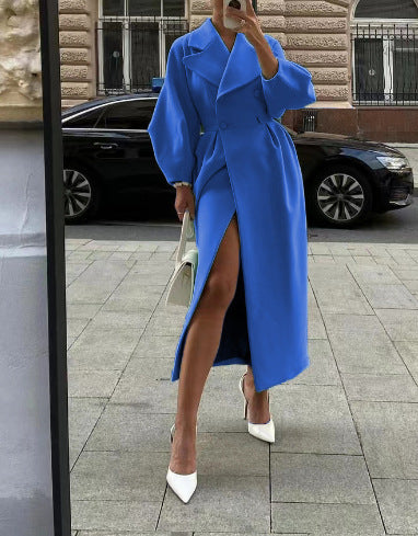 Ella | Elegant Women's Long Trenchcoat with Lapel Collar