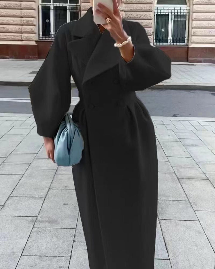 Ella | Elegant Women's Long Trenchcoat with Lapel Collar