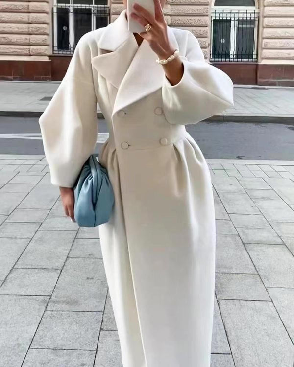 Ella | Elegant Women's Long Trenchcoat with Lapel Collar