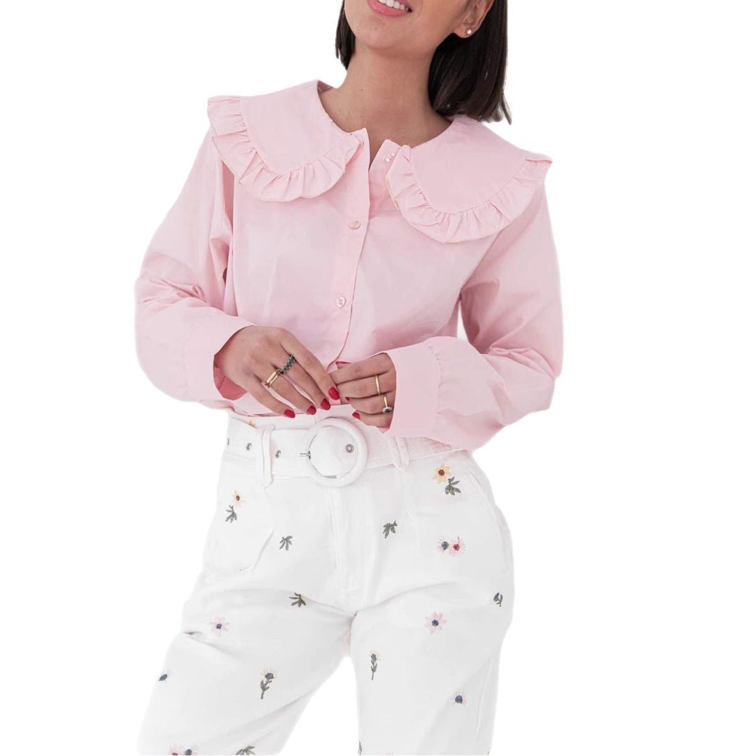 Camille | Chic Oversized Blouse with Ruffle Detail