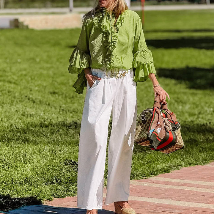 Raegan | Elegant Ruffled Sleeve Blouse for Women