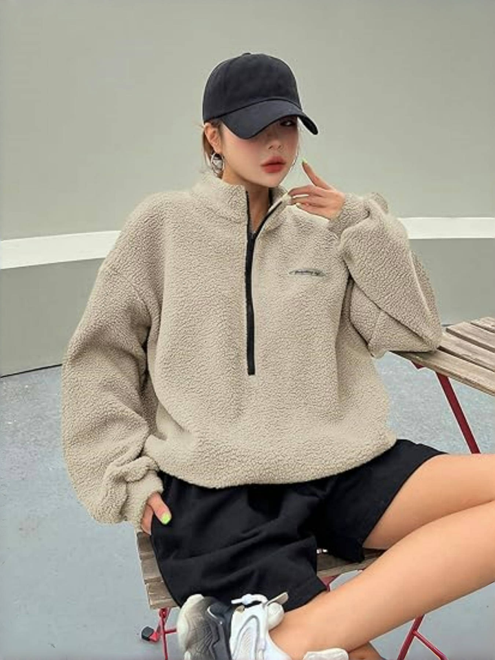 Emma | Cozy Women's Winter Sweatshirt with Half-Zip