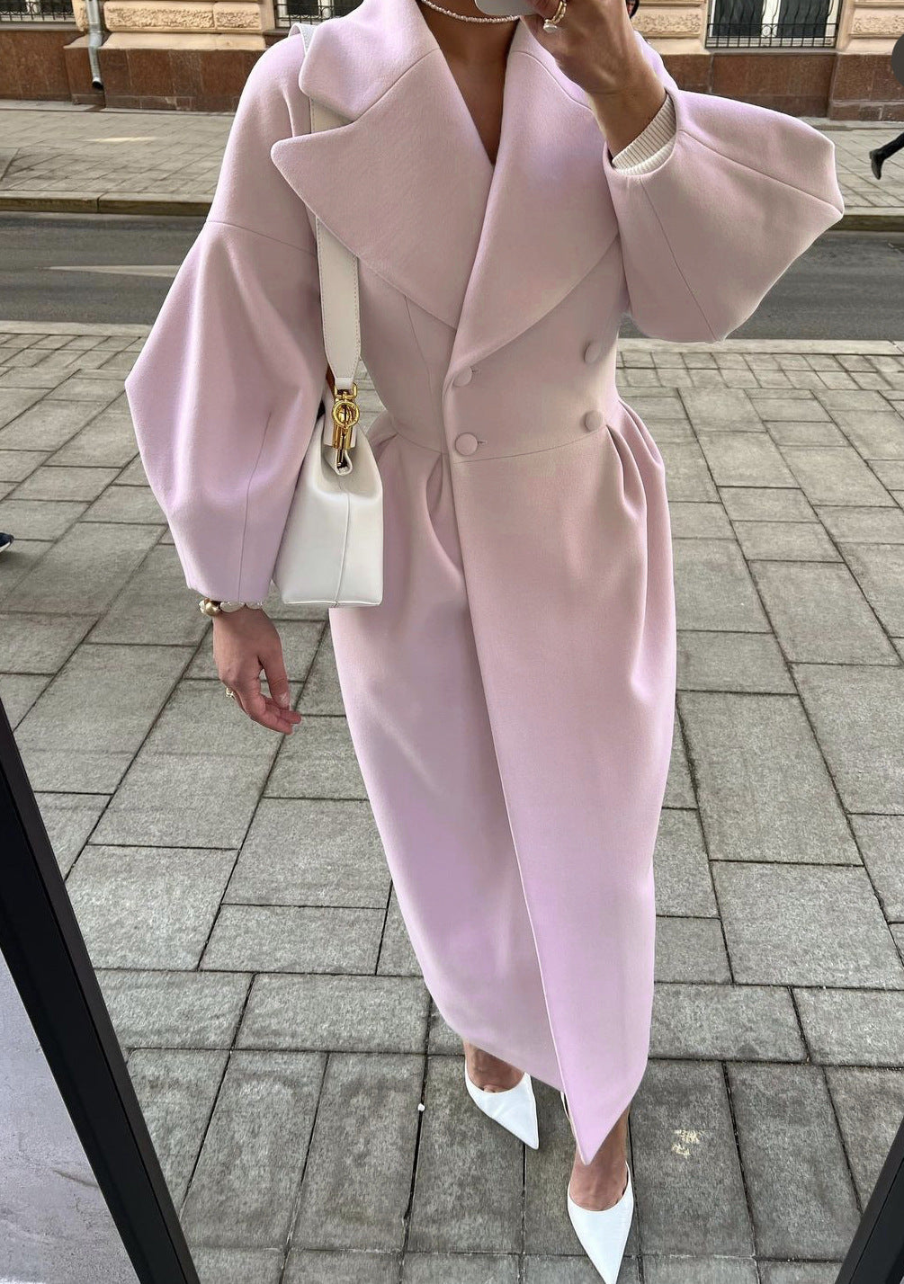 Ella | Elegant Women's Long Trenchcoat with Lapel Collar
