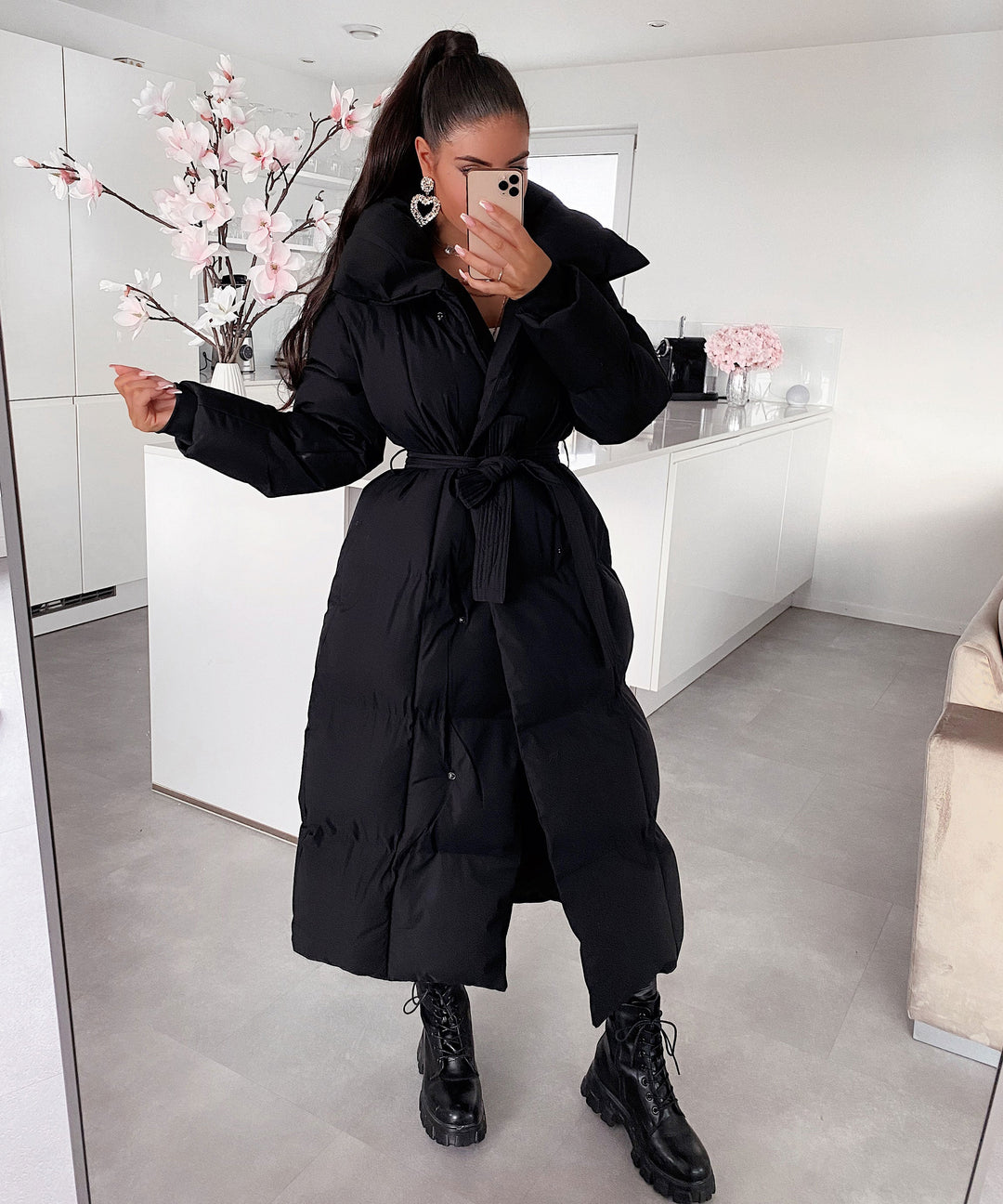 Olive | Oversize Black Parka for Winter
