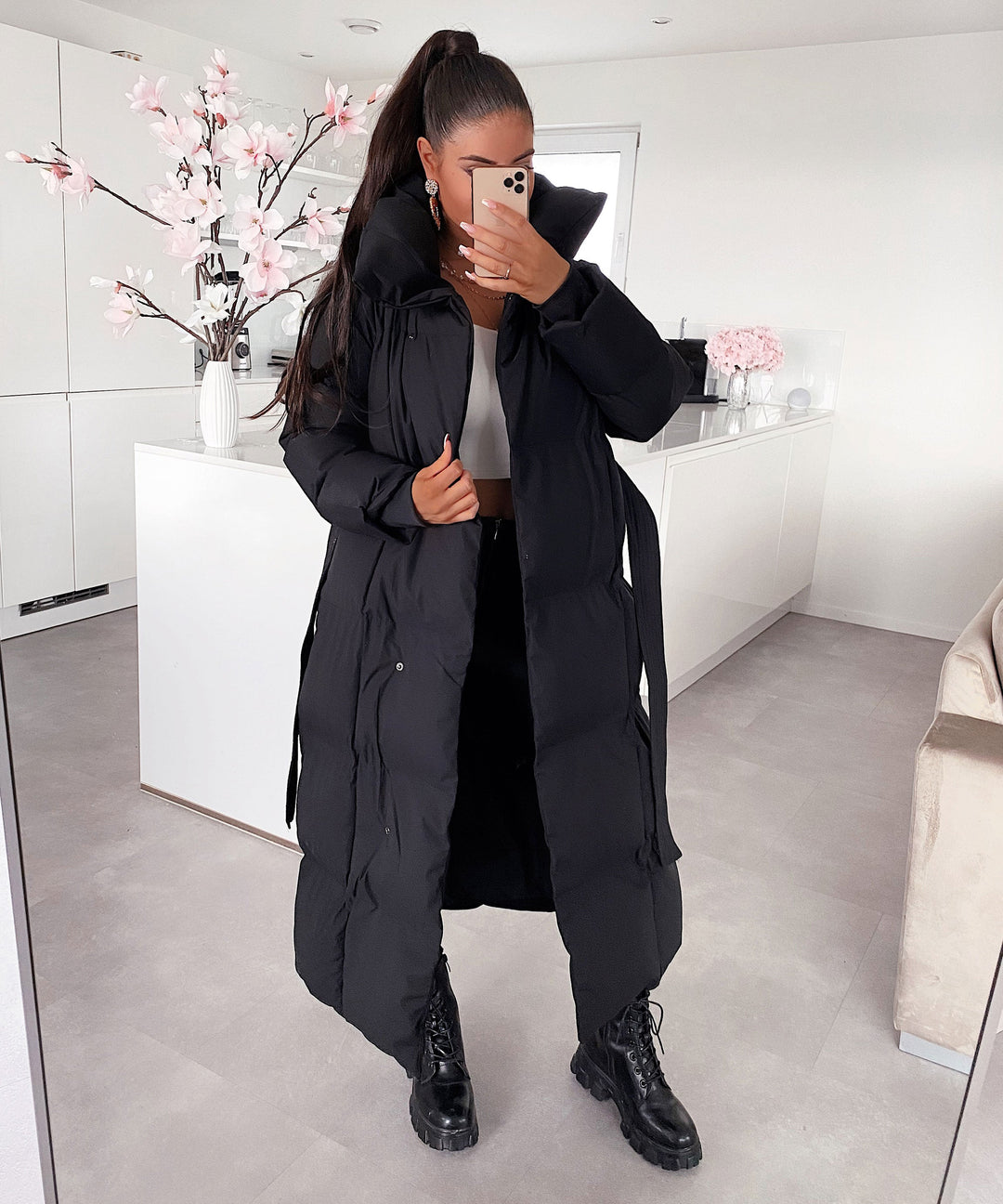 Olive | Oversize Black Parka for Winter