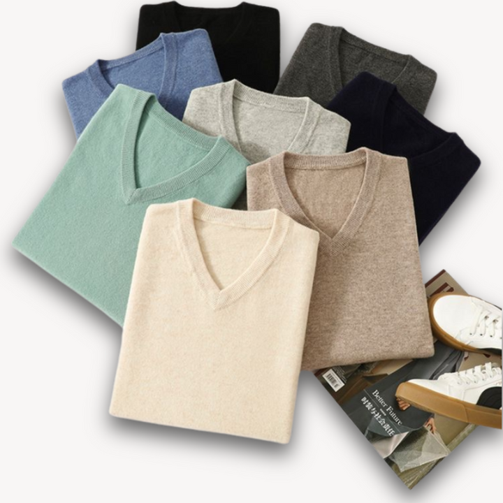 Mark | Men's Elegant V-Neck Cashmere Sweater