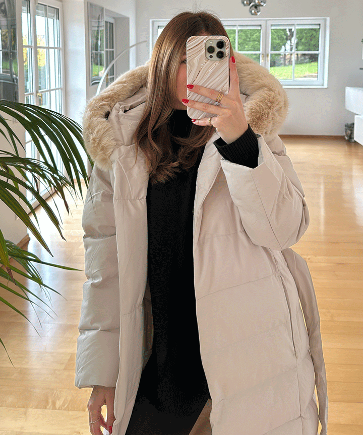 Grace | Beige Parka Jacket for Women