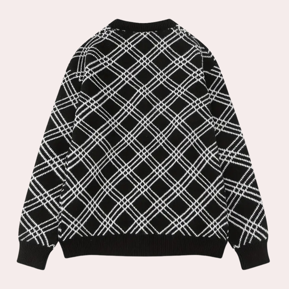 Daniel | Men's Elegant Checkered Cardigan