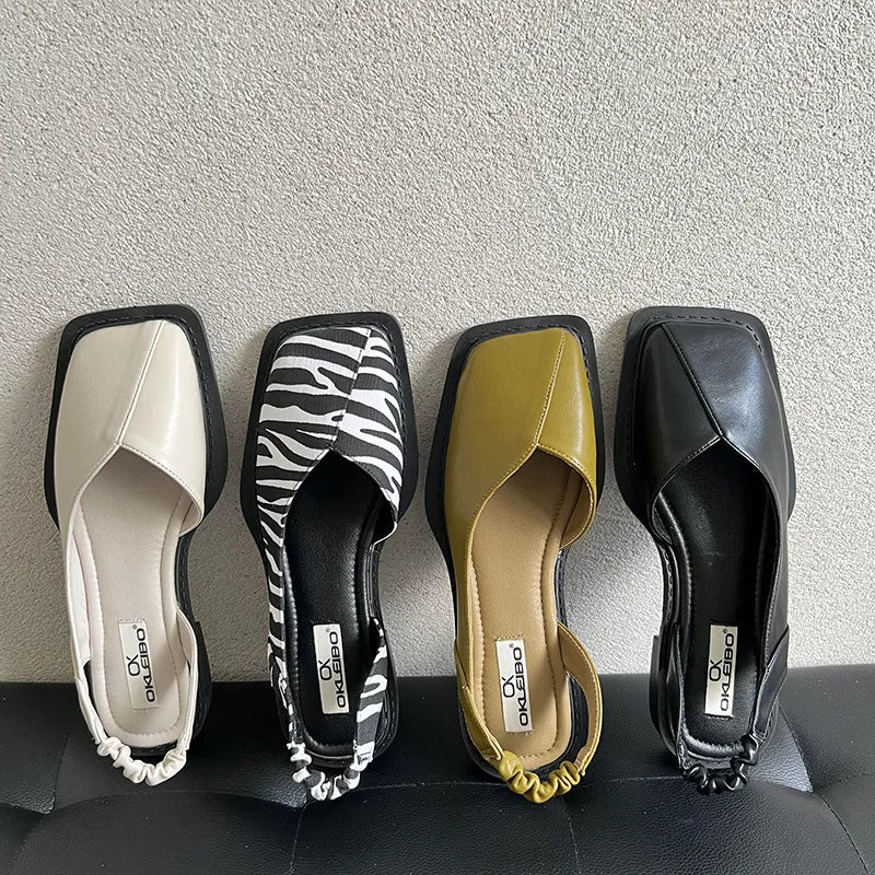 Lea | Chic Square-Toe Slingback Sandals