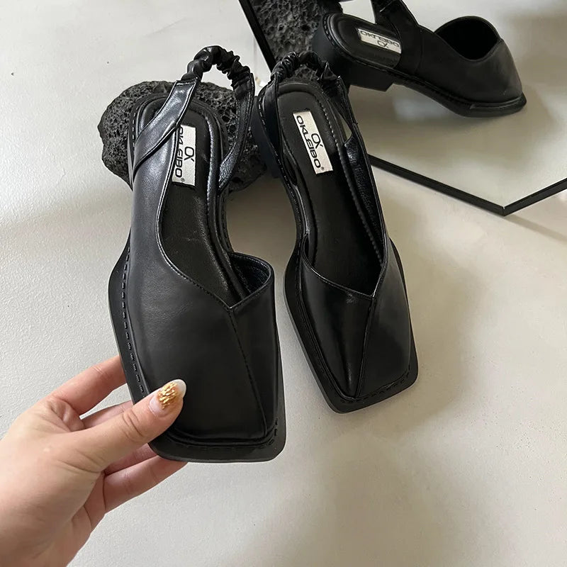 Lea | Chic Square-Toe Slingback Sandals