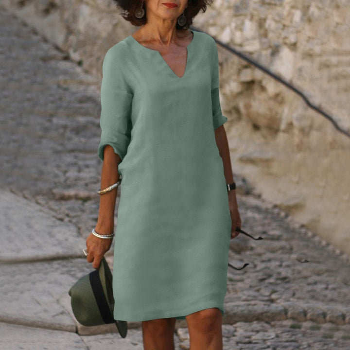 Elegant V-Neck Dress for Summer