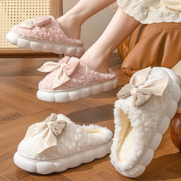 Ella | Women's Cozy Slippers with Bow Detail