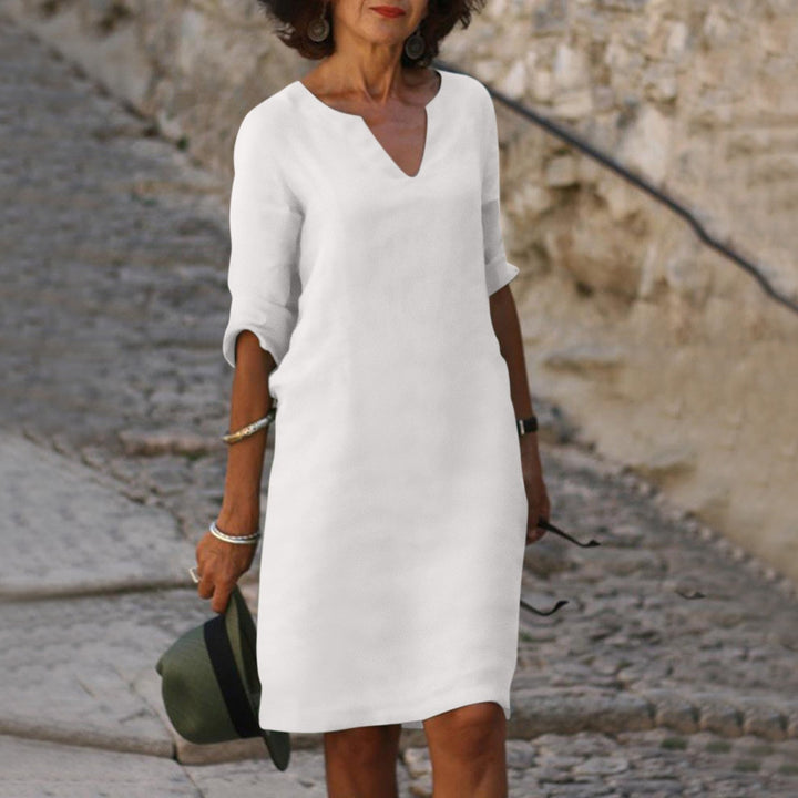 Elegant V-Neck Dress for Summer