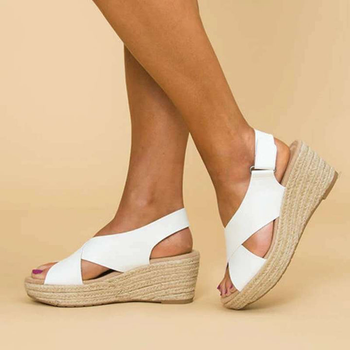 Monika | Chic Cross-Strap Wedge Sandals