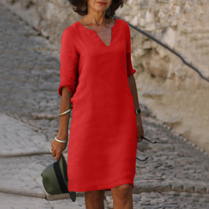 Elegant V-Neck Dress for Summer