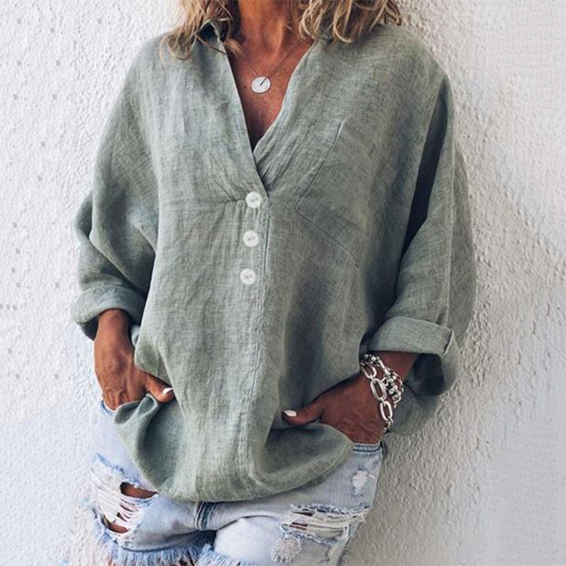 Amy | Chic V-Neck Blouse for Effortless Style