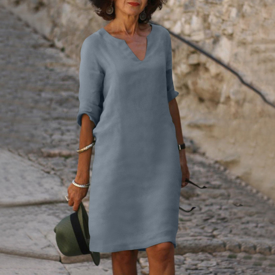 Elegant V-Neck Dress for Summer