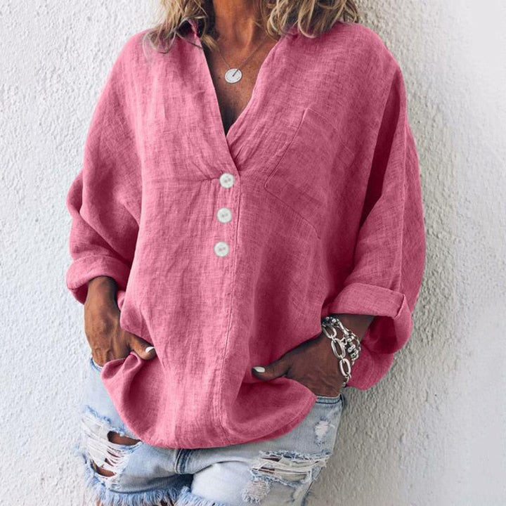 Amy | Chic V-Neck Blouse for Effortless Style