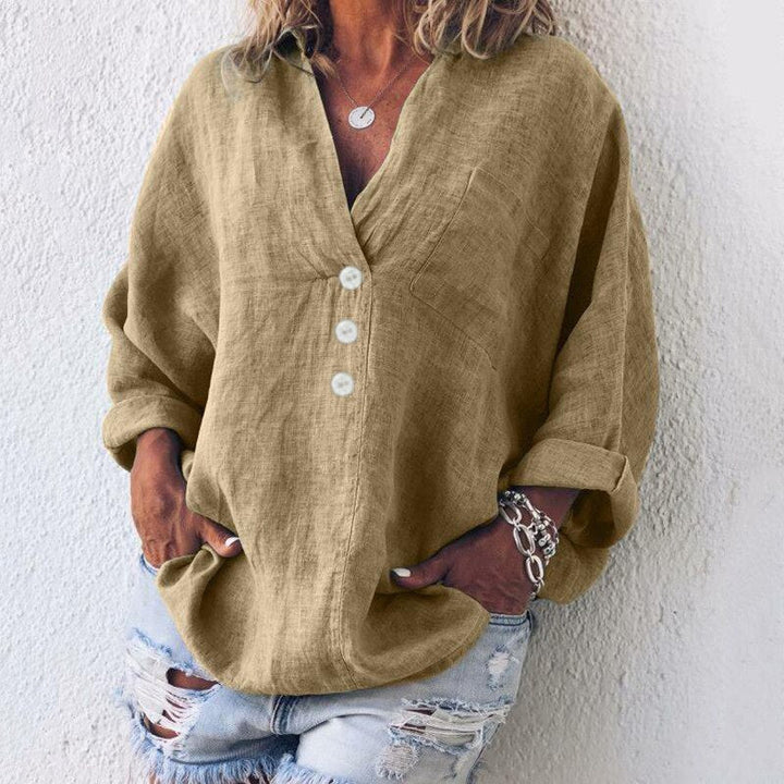Amy | Chic V-Neck Blouse for Effortless Style