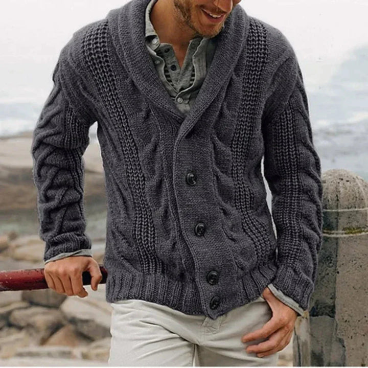 Chase | Men's Cardigan with Button Placket | Cozy Style