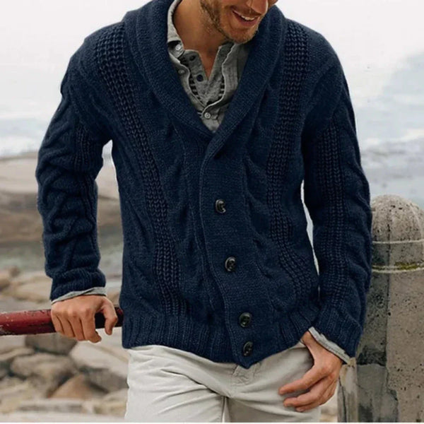 Chase | Men's Cardigan with Button Placket | Cozy Style